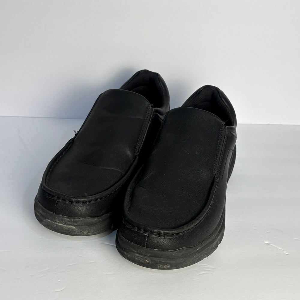 Fitville EasyWalk Slip-On Dress Shoes Black Vegan Leather Men's Size 12W MARCA